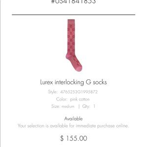 Gucci Pink Glittery Socks